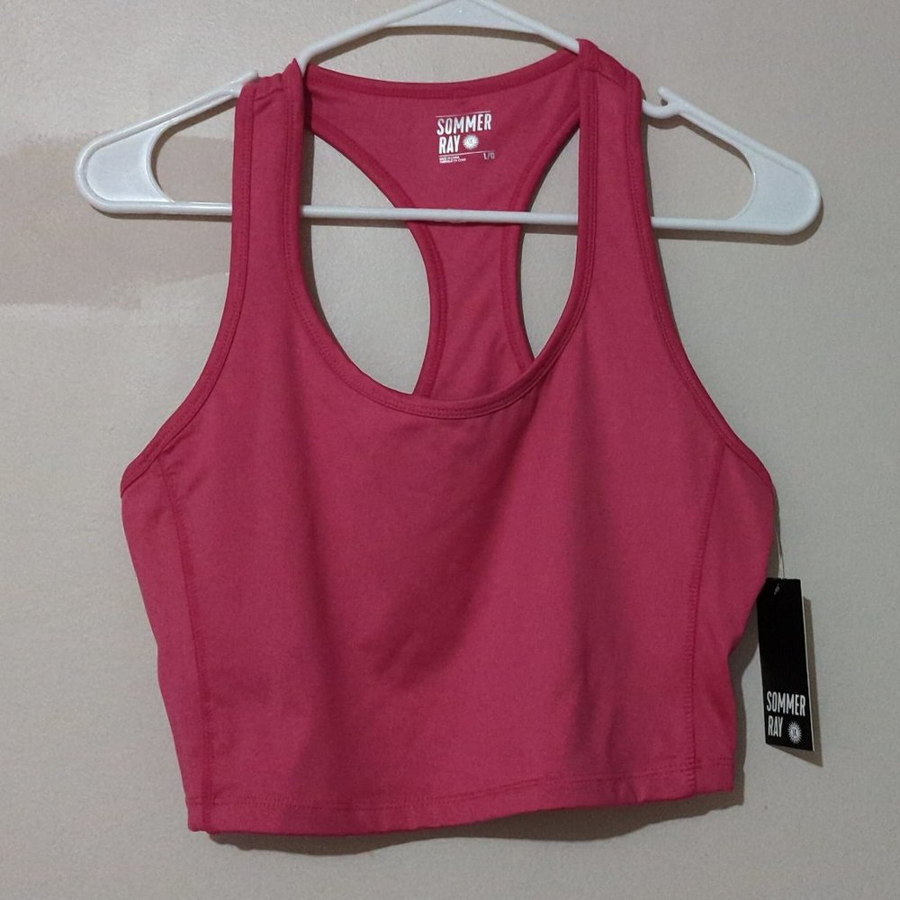 3 for $30 Sommer Ray Pink Cropped Racerback Top Exercise Yoga ActiveWear NEW